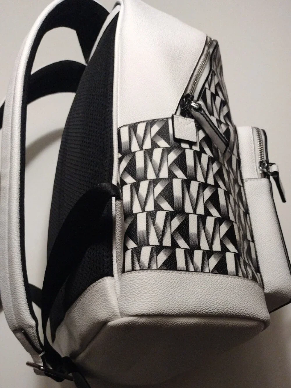 Michael Kors Black & White Signature Logo Backpack